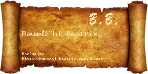 Baumöhl Beatrix névjegykártya